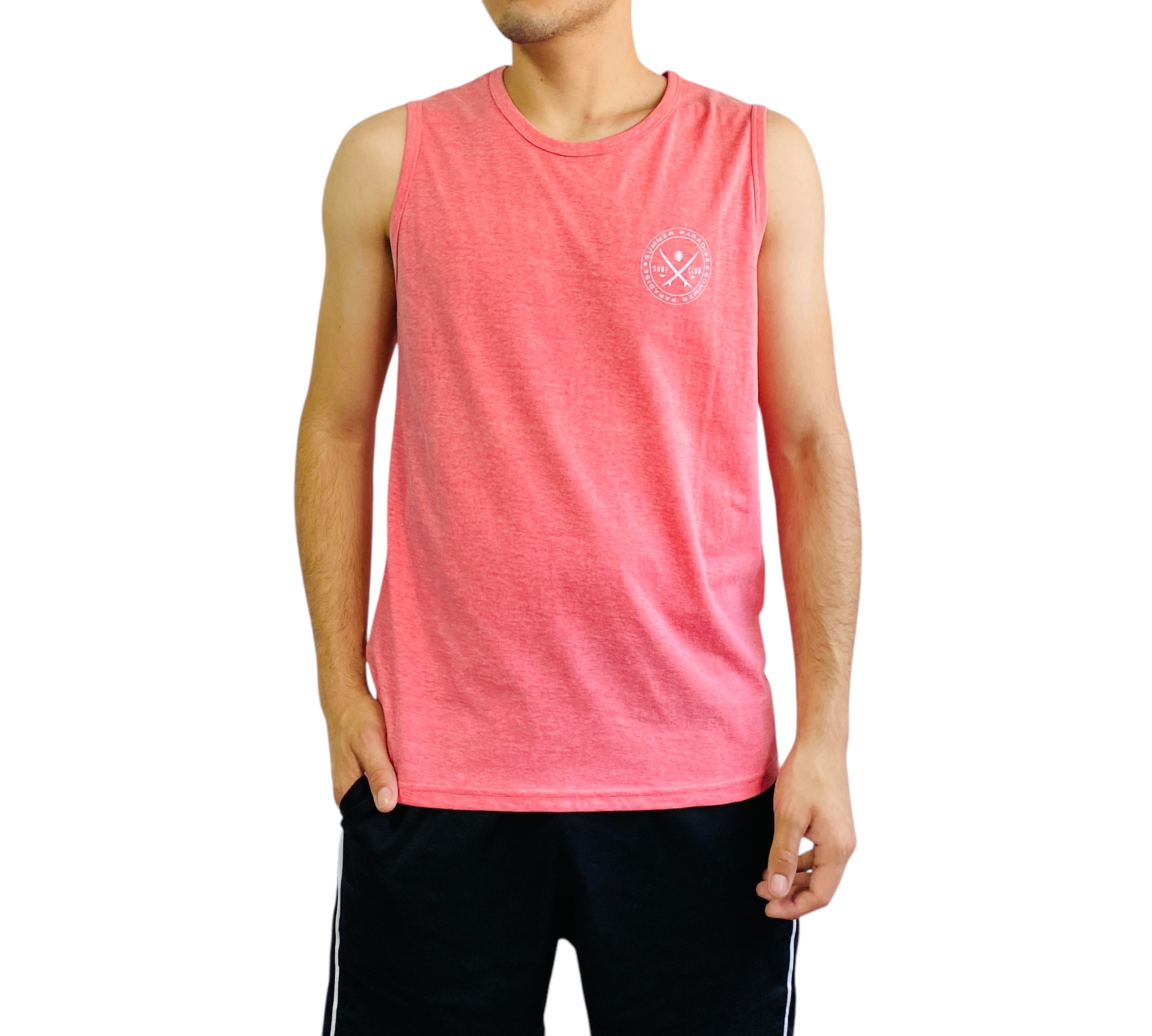 Remera s/manga de Hombre Estampada